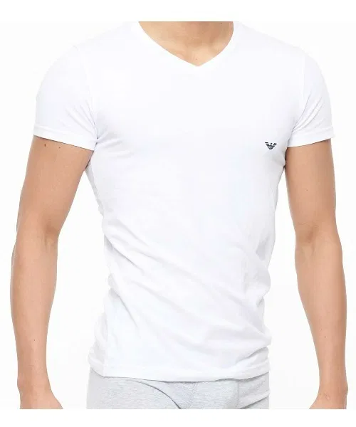 Футболка EMPORIO ARMANI STRETCH COTTON V NECK T-SHIRT, белая