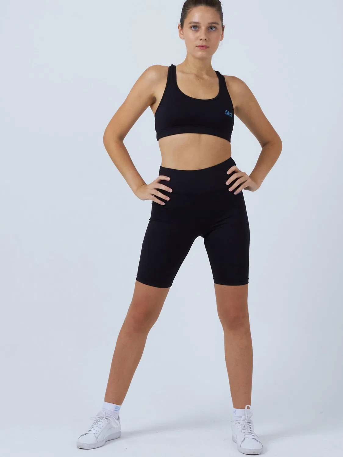 Узкие леггинсы Sportkind Short Tights черного цвета