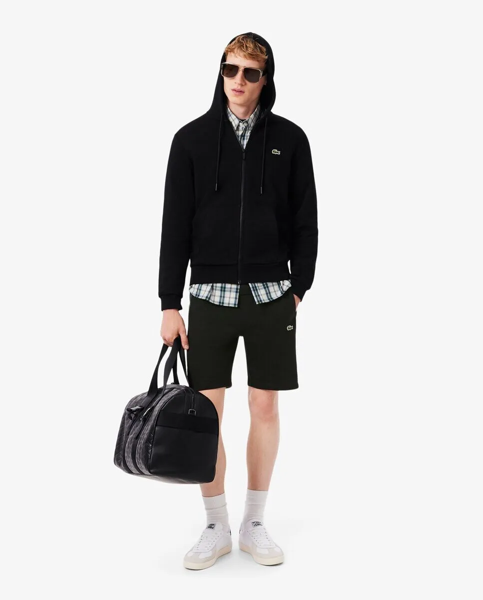 Мужские шорты из флиса в стиле color block черного цвета Lacoste — фото 4