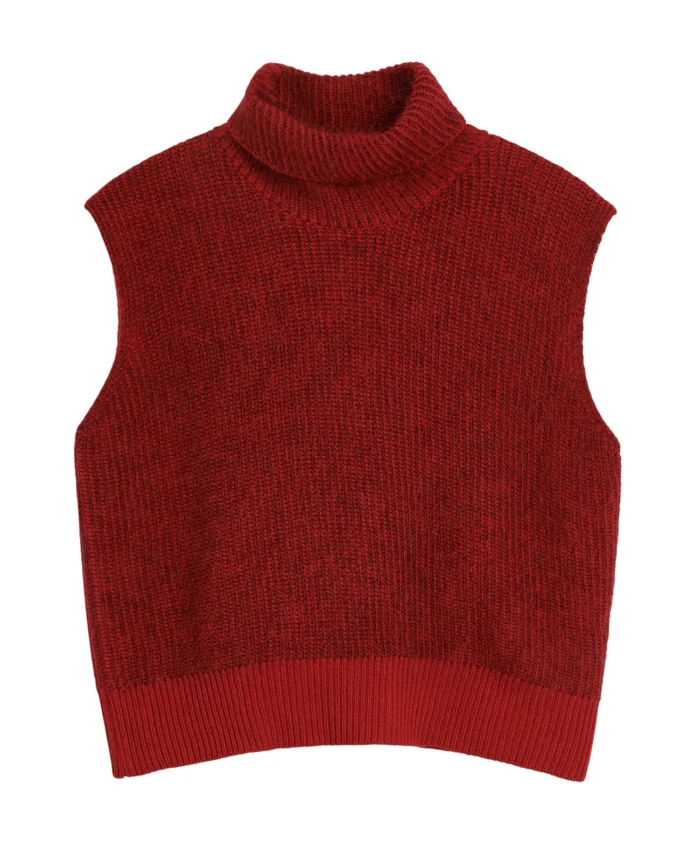 

Кашемировый жилет с высоким воротником Soulland, красный