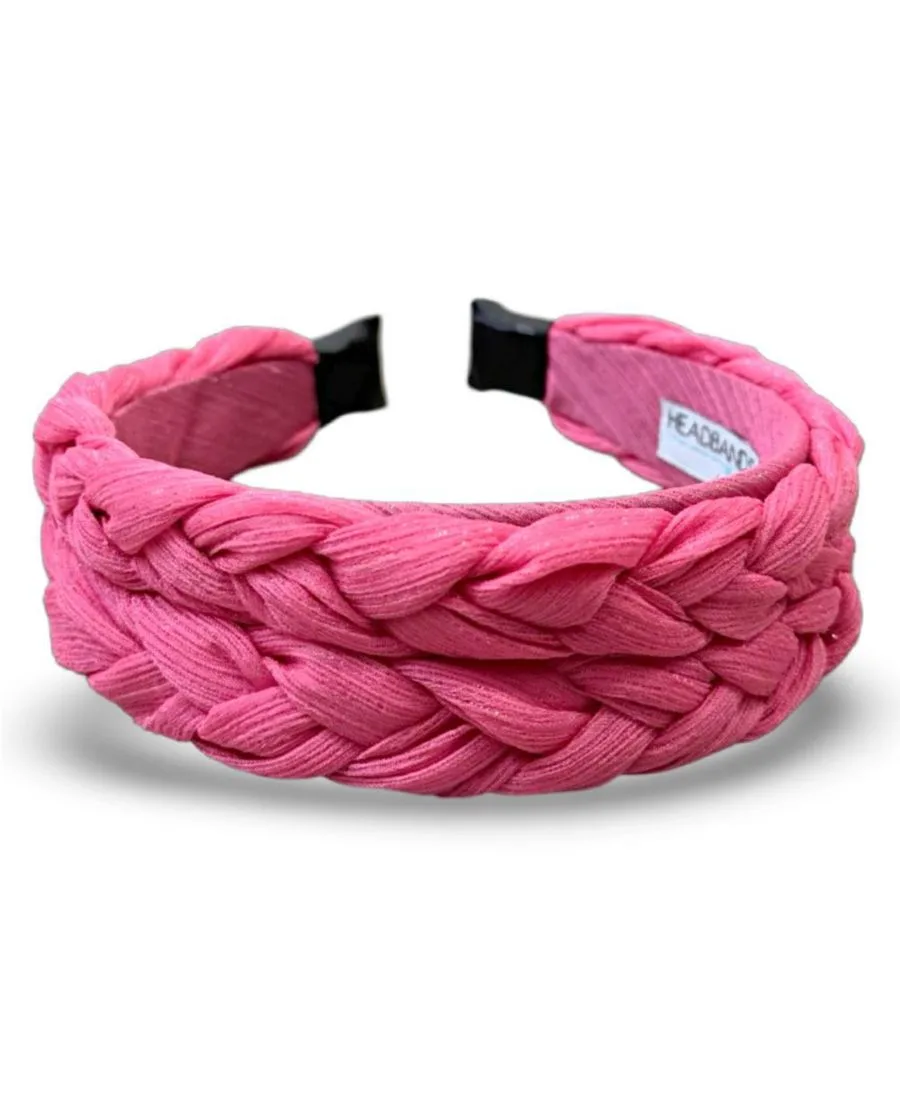 Headbands of Hope Женская повязка на голову с косичками «Blushing Braid Headband» - ярко-розовая — фото 2