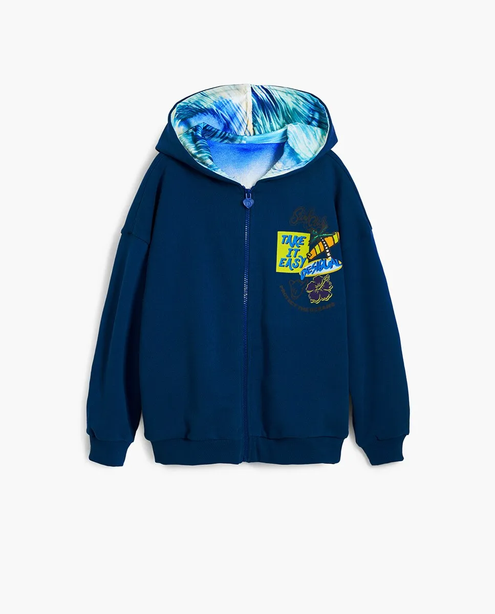 

Двусторонний свитшот для мальчика Desigual, синий индиго