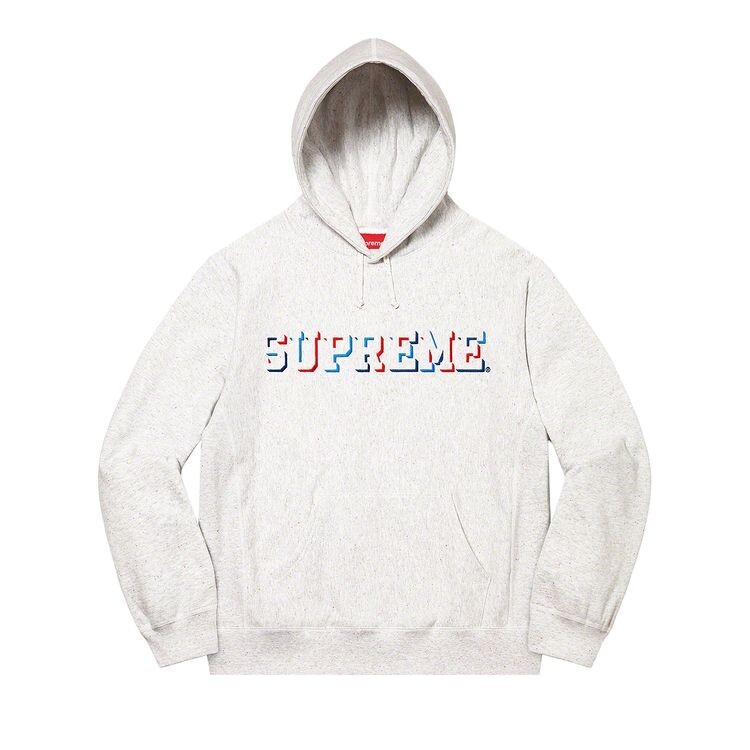 

Толстовка Supreme Drop Shadow Hooded Sweatshirt Heather Multi, серый
