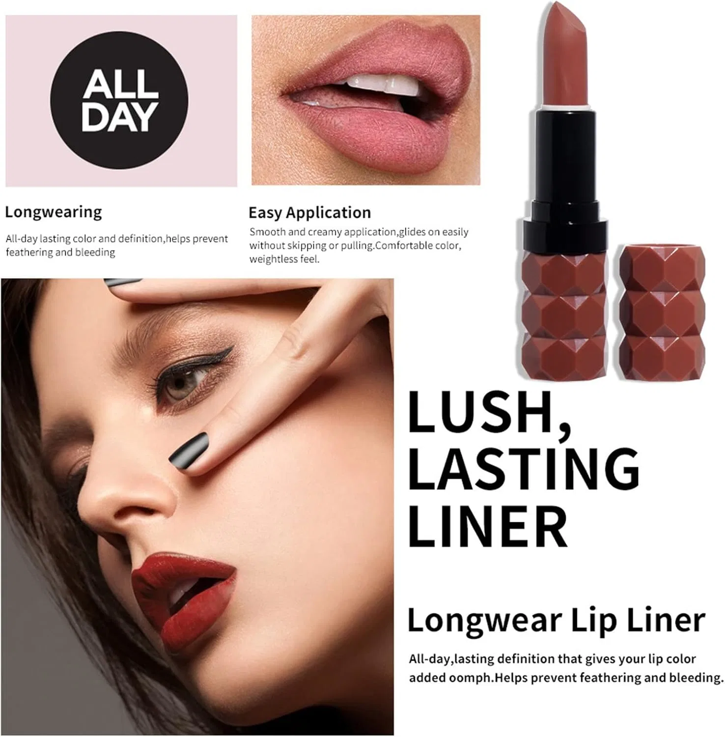 Блеск для губ Lip Tint, коричневый светлый, Generic — фото 4
