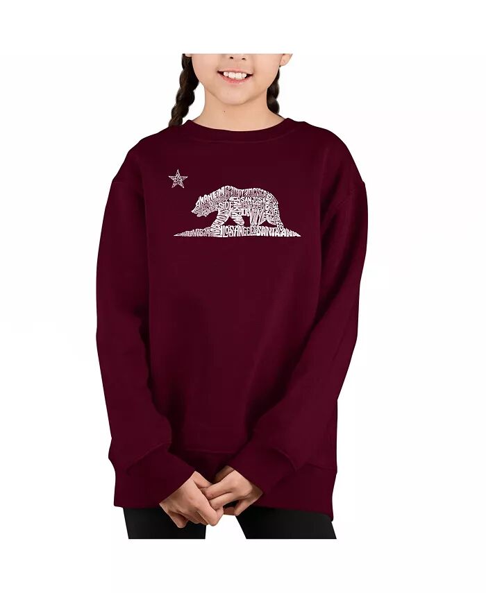 

California Bear — толстовка с круглым вырезом Big Girl's Word Art La Pop Art, синий