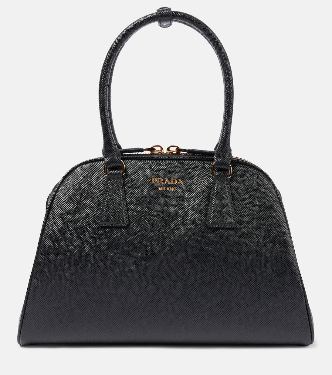 

Средняя сумка-тоут из кожи Saffiano Prada, черный