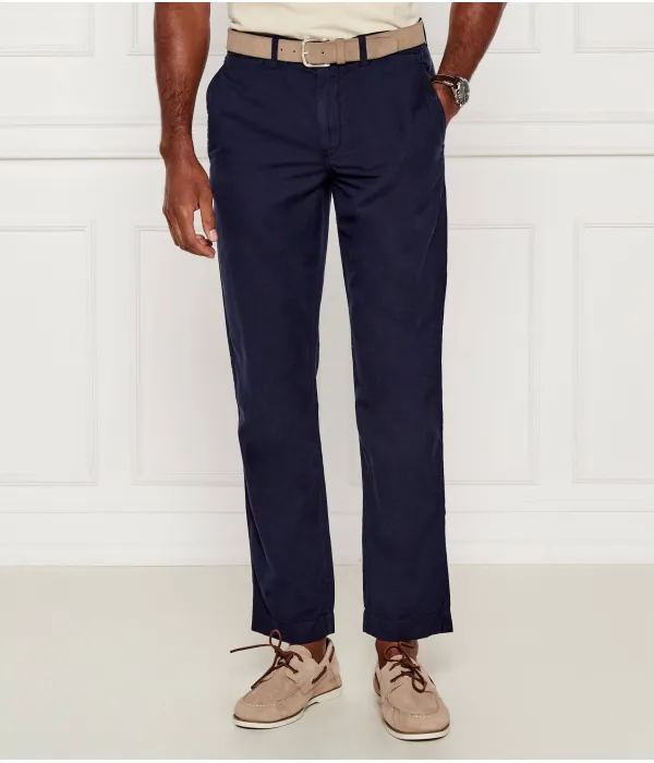 Льняные брюки Straight fit Polo Ralph Lauren, синий — фото 4