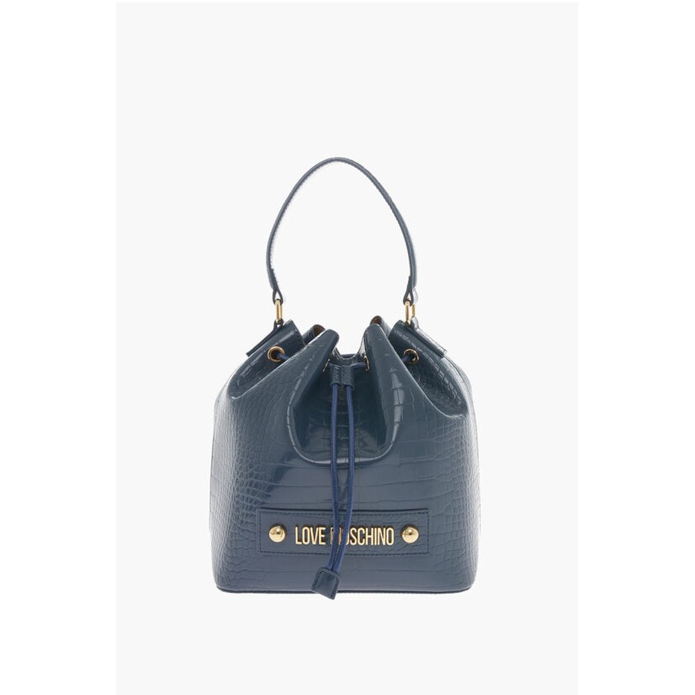 

Сумка-ведро LOVE из искусственной кожи с тиснением под крокодила Moschino, Blue