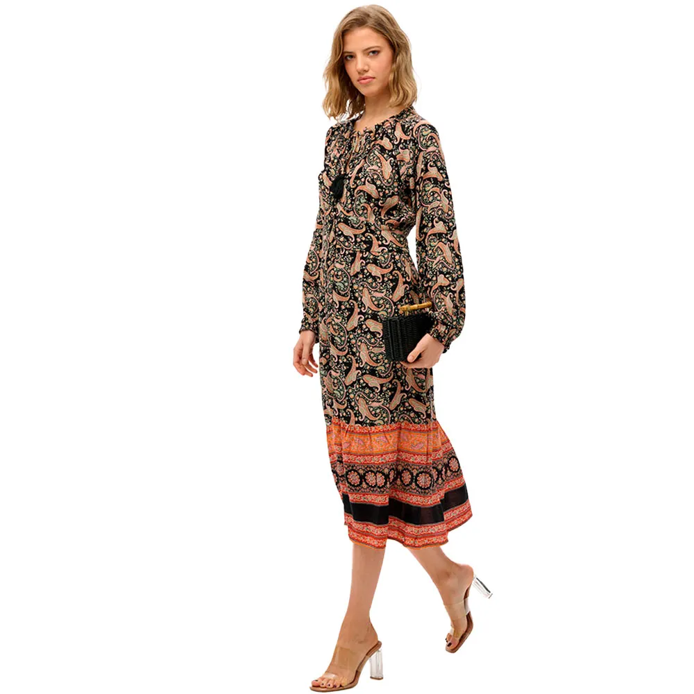 

Платье Superdry Printed long sleeve short, черный