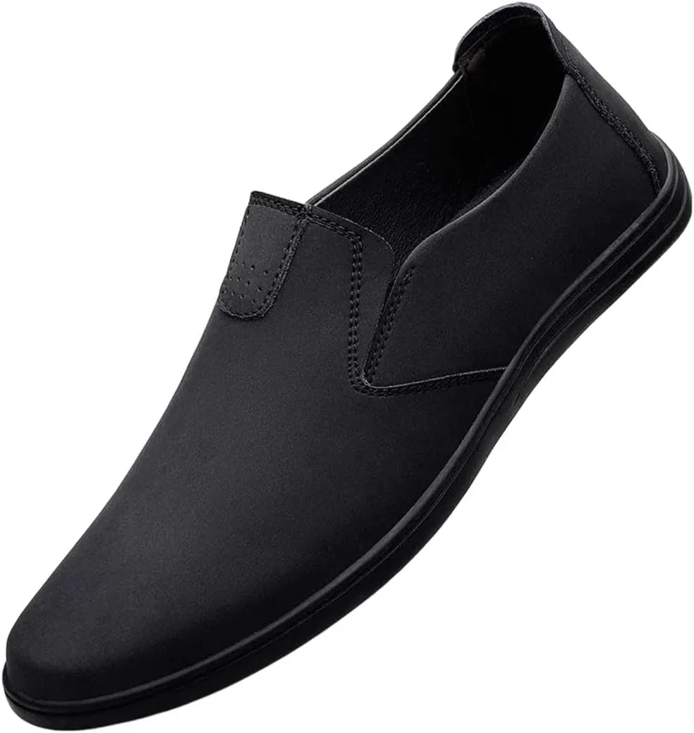 Лоферы кожаные Handmade, модель Men Loafers, черный