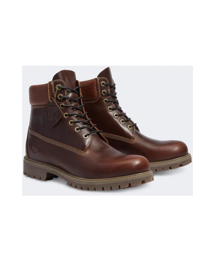 Премиальные водонепроницаемые ботинки на шнуровке высотой 6 дюймов Timberland, коричневый — фото 4