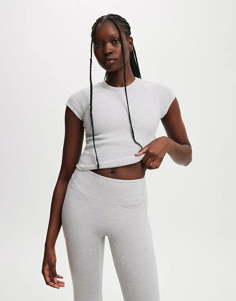 

Детская футболка Cotton On Active с закругленным краем, серого цвета Cotton On