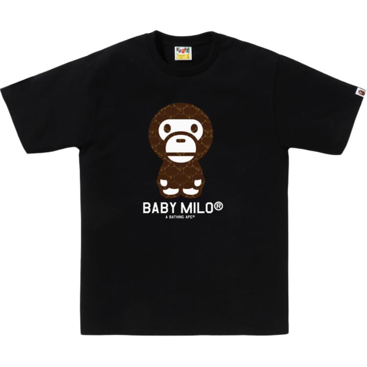 

Футболка Bape College Monogram Baby Milo A BATHING APE, черный