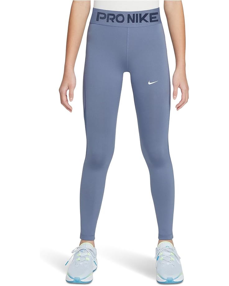 

Брюки Nike Kids Pro Mid-rise Leggings, цвет World Indigo