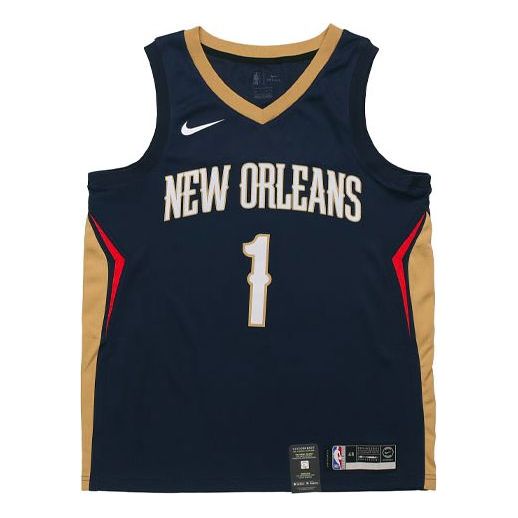 

Футболка nba zion williamson баскетбольная спортивная майка sw fan edition new orleans pelicans 1 Nike, синий