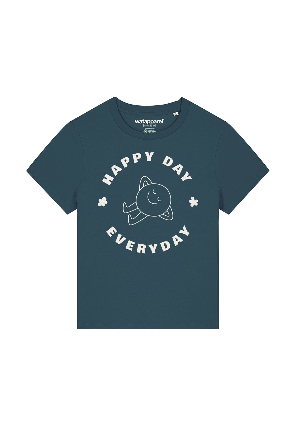 

Футболка с принтом HAPPY DAY EVERYDAY watapparel, бирюзовый