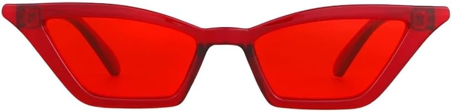 

Женские солнцезащитные очки в стиле ретро, ​​маленькие треугольные, оправа «кошачий глаз», винтажные солнцезащитные очки с защитой от УФ-излучения UV400 UJNHGQ, C4 Red