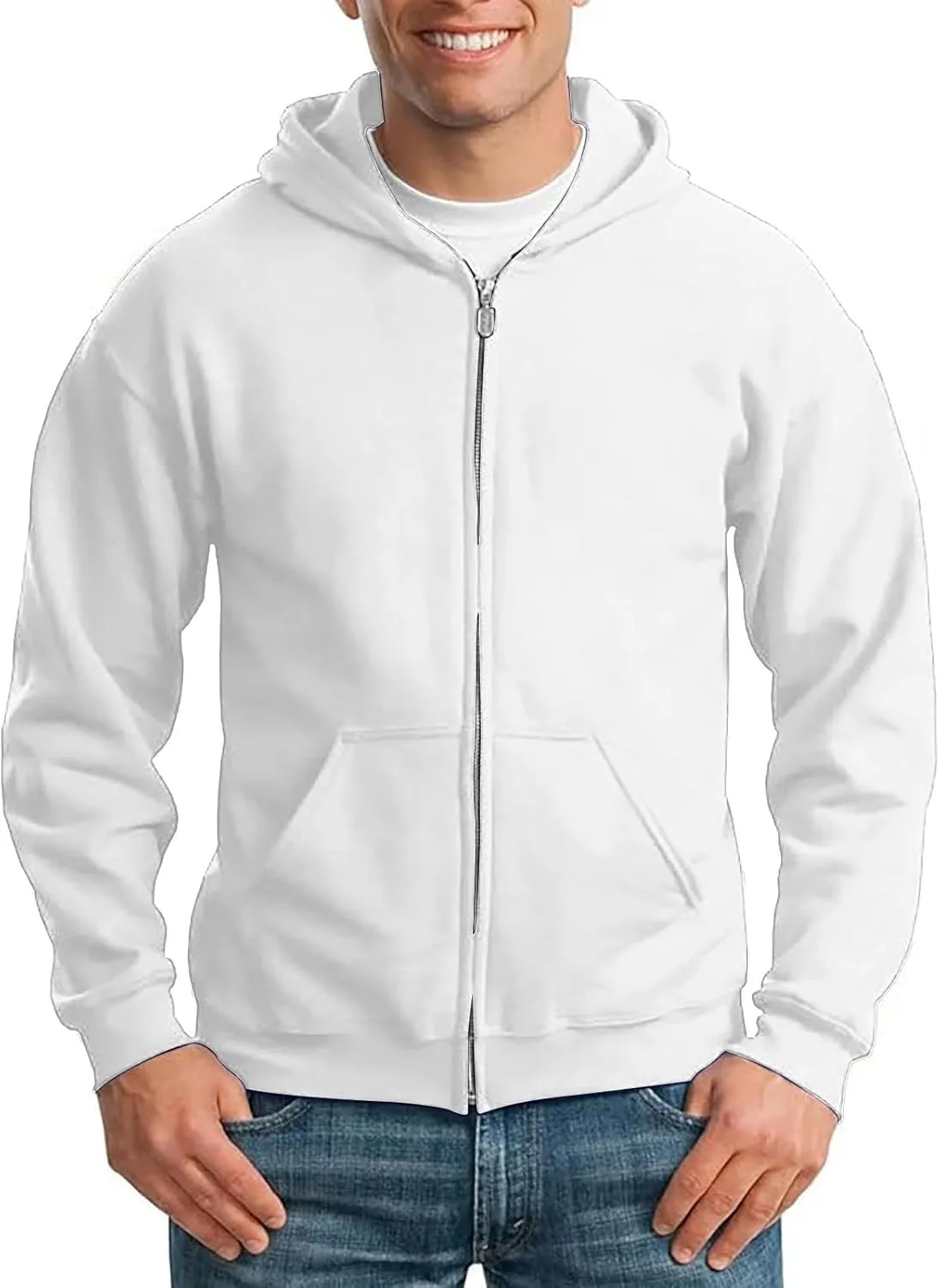 

Толстовка с капюшоном Fleece Zip Solid для мужчин, Moisture Wicking & Breathable, длинный рукав