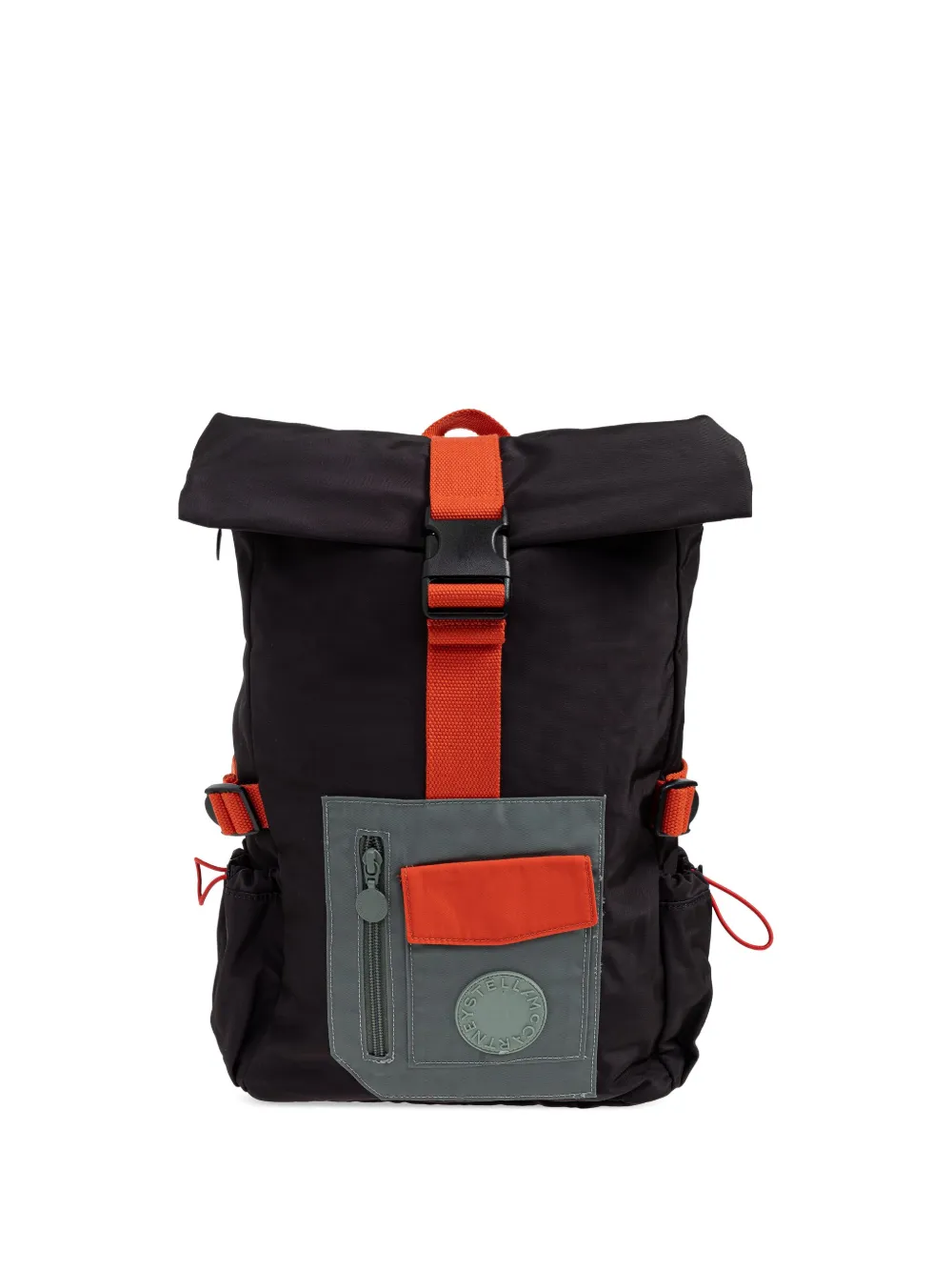 

Рюкзак с закручивающимся верхом и пряжками Stella McCartney Kids, черный