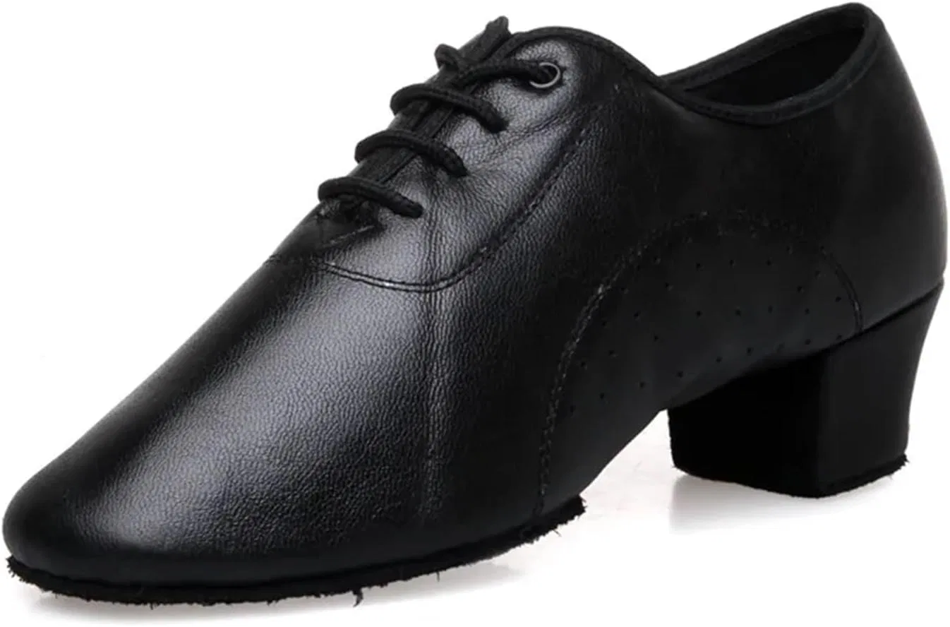 Кроссовки Herren Echtleder Latein Tanzschuhe Schwarz на низком каблуке Ballsaal Tanzschuh для Юнгена, танго, сальсы, румбы, современные джазовые кроссовки PSNKLMM, Fur Bottom — фото 3