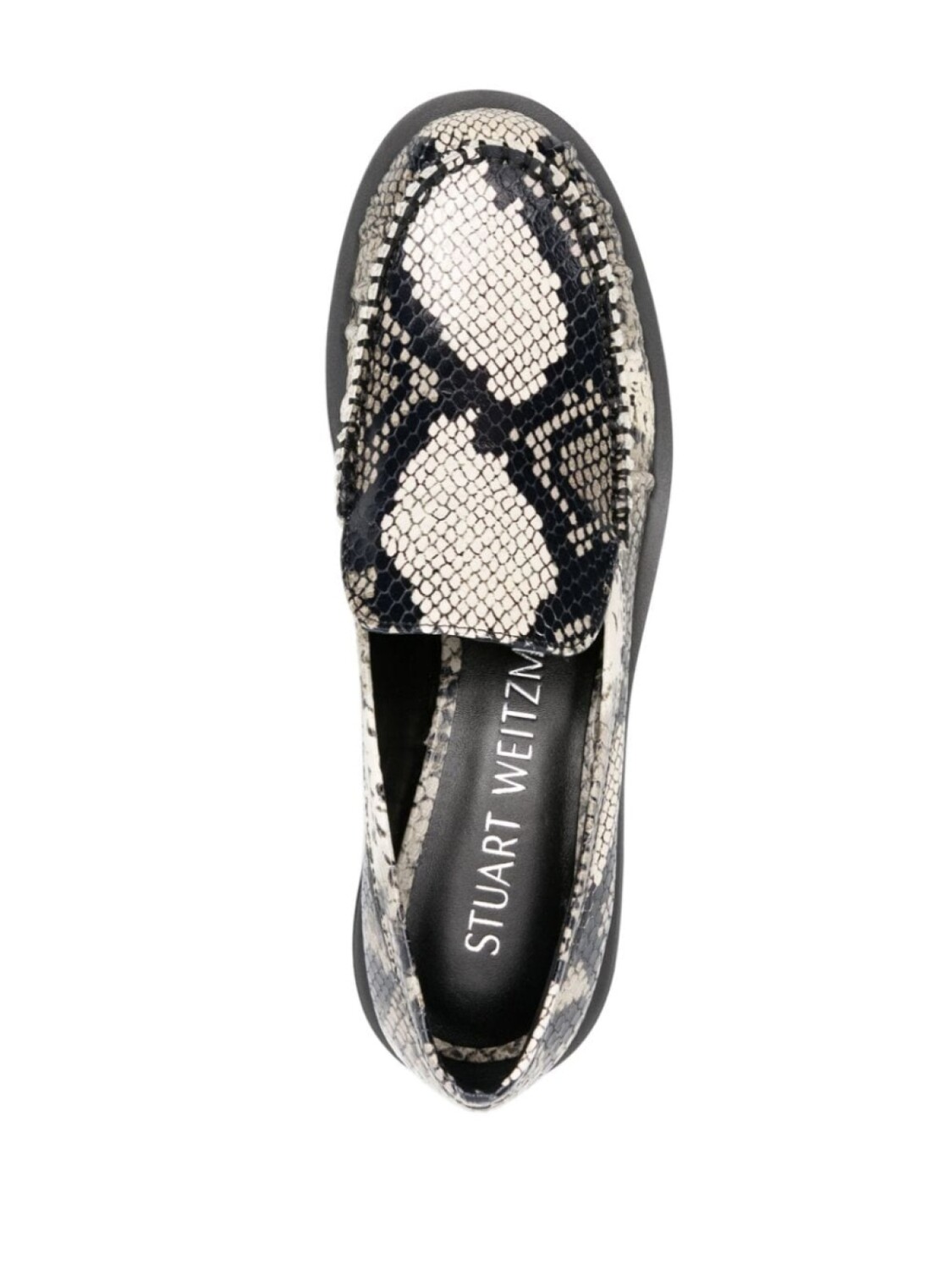 Stuart Weitzman лоферы с тиснением под кожу змеи, серый — фото 4