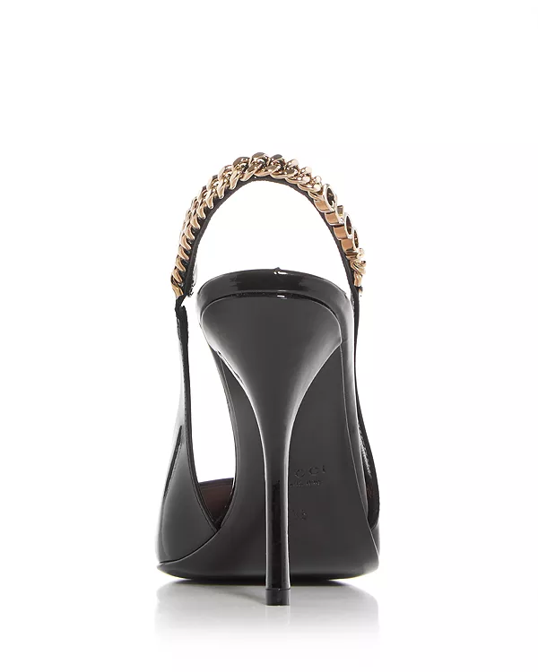 Женские туфли-лодочки Signoria с открытой пяткой Gucci, черный — фото 4