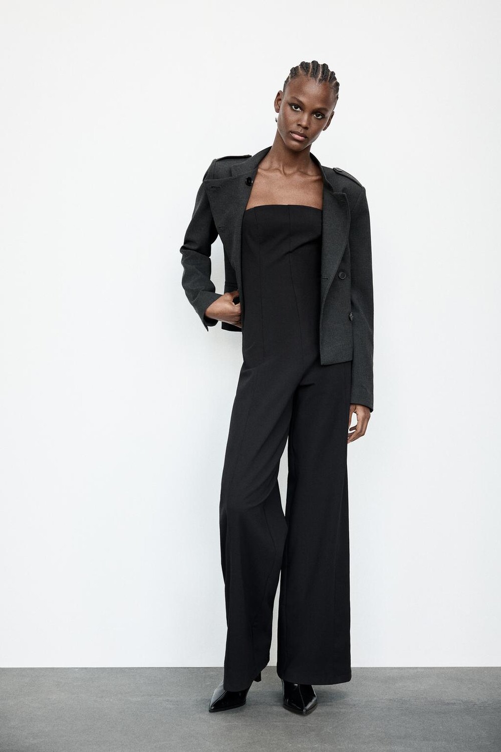 

Комбинезон без бретелек ZARA, черный