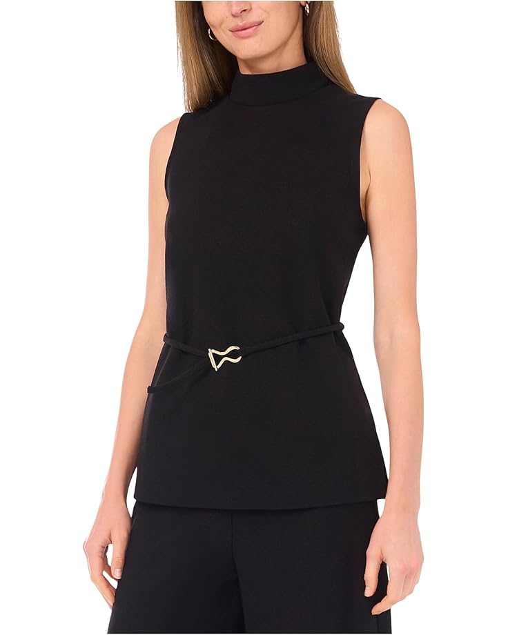 

Женская блузка Vince Camuto Mock Neck без рукавов с галстуком, Rich Black
