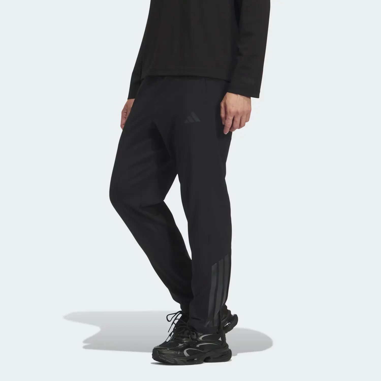 Adidas Брюки Casual Wind BONDED FLEECE OPEN HEM мужские Black — фото 4