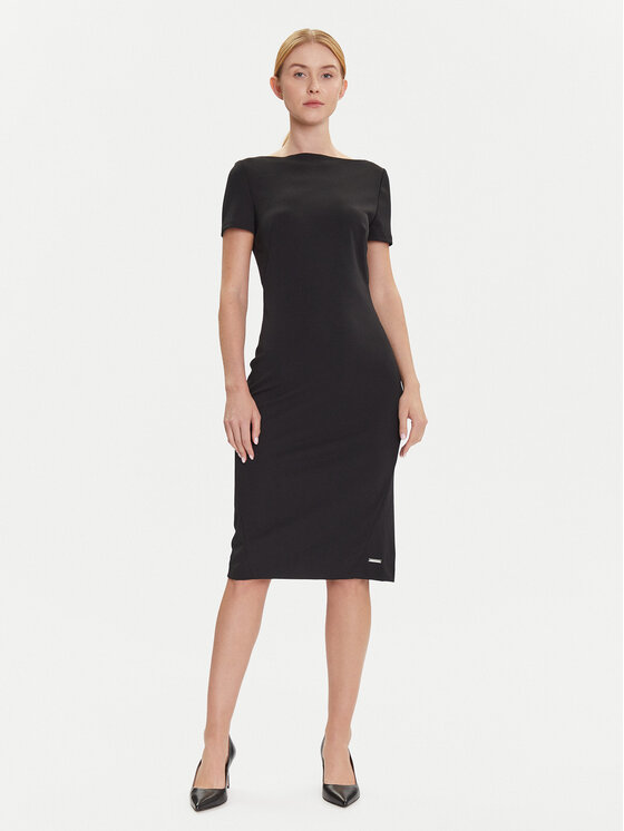 Коктейльное платье slim fit LV044D063G Calvin Klein, черный