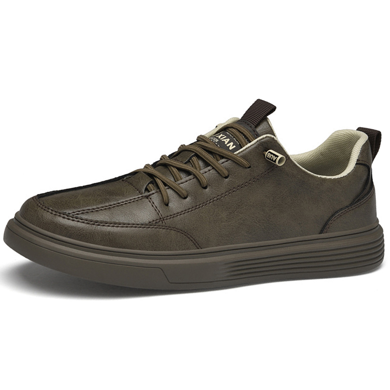 

SENJIALUO Мужские низкие скейтерские кеды цвета хаки, цвет Khaki