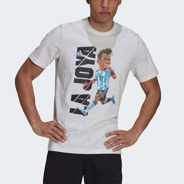Футболка dybala icon t m paul cartoon printing soccer/football sports short sleeve white Adidas, белый — фото 2