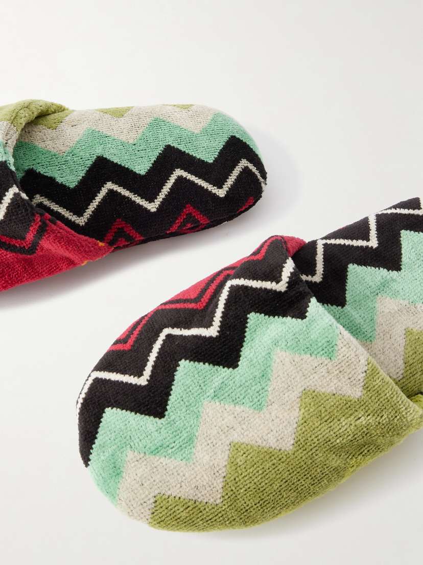 Полосатые тапочки Giacomo из хлопка и махровой ткани Missoni Home, мультиколор — фото 4