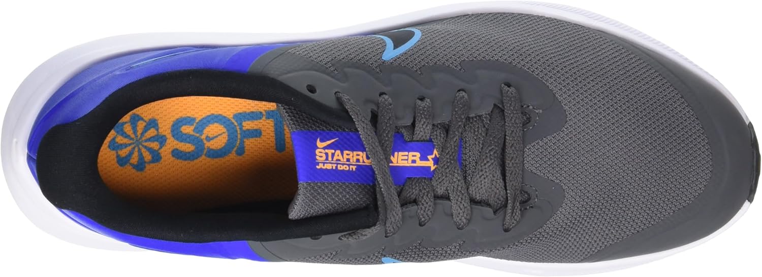 Детские кроссовки Nike Star Runner 3 Black/Black-Dk Smoke Grey (DA2776 001), черный/синий/серый — фото 3