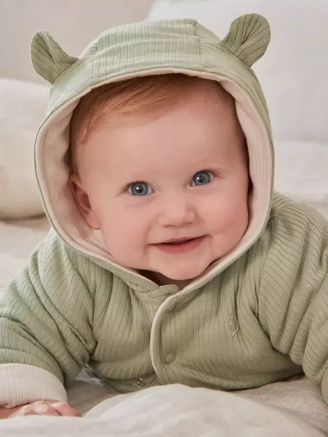 Двусторонняя ребристая куртка Baby, цвет шалфей MORI — фото 2
