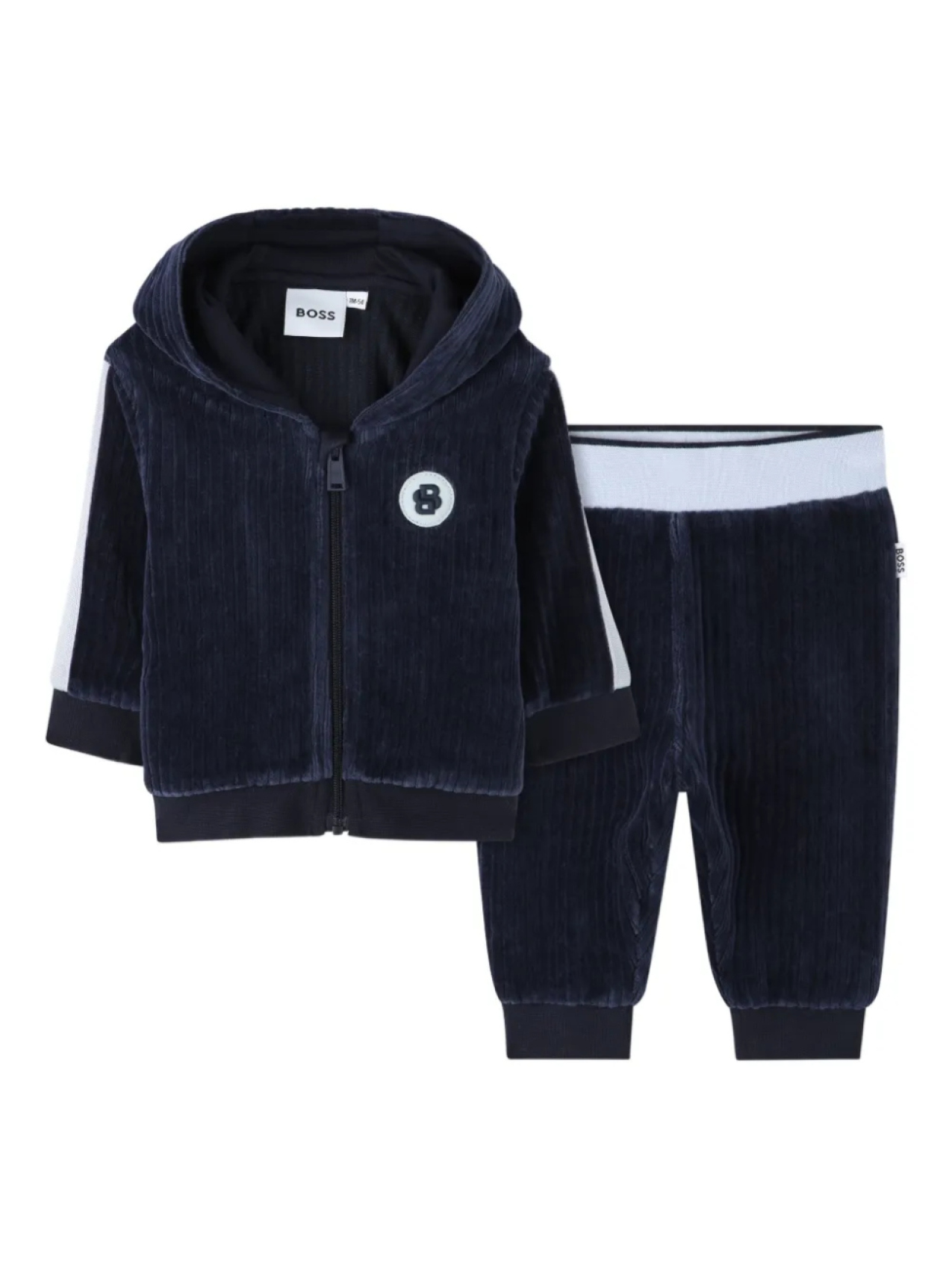 

Вельветовый спортивный костюм с капюшоном BOSS Kidswear, синий