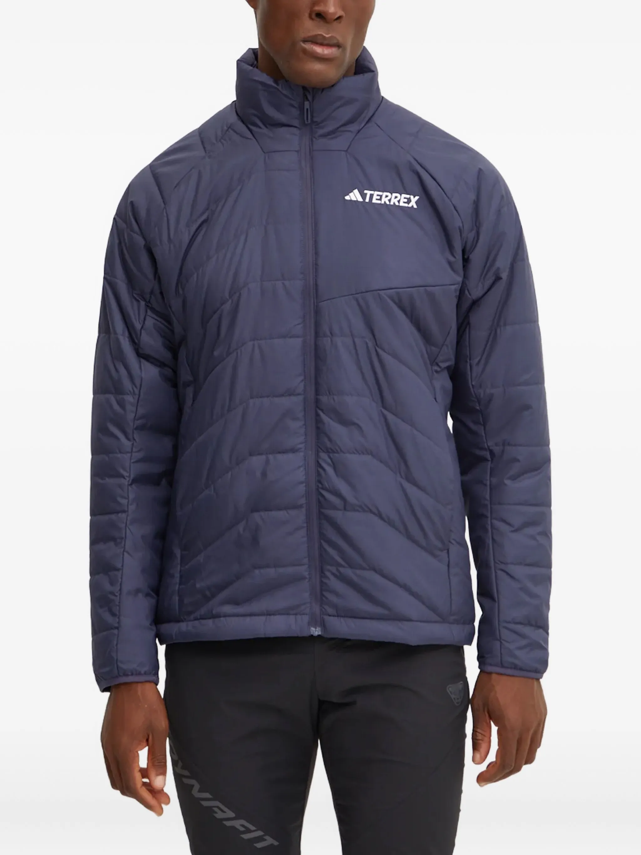 

Стеганая куртка с высоким воротником Adidas, синий