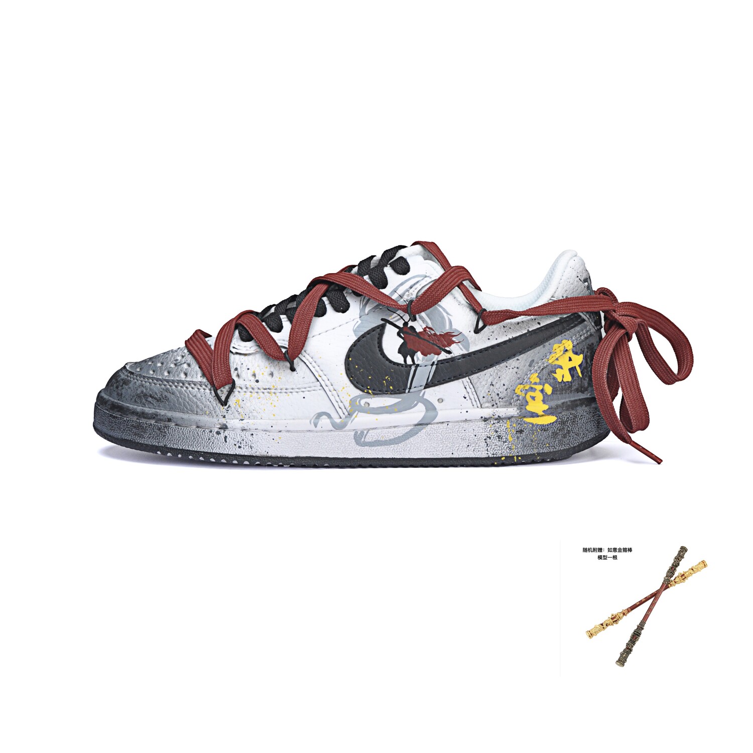 

Скейтбордные кеды Court Vision 1 унисекс с низким верхом, черный/белый Nike
