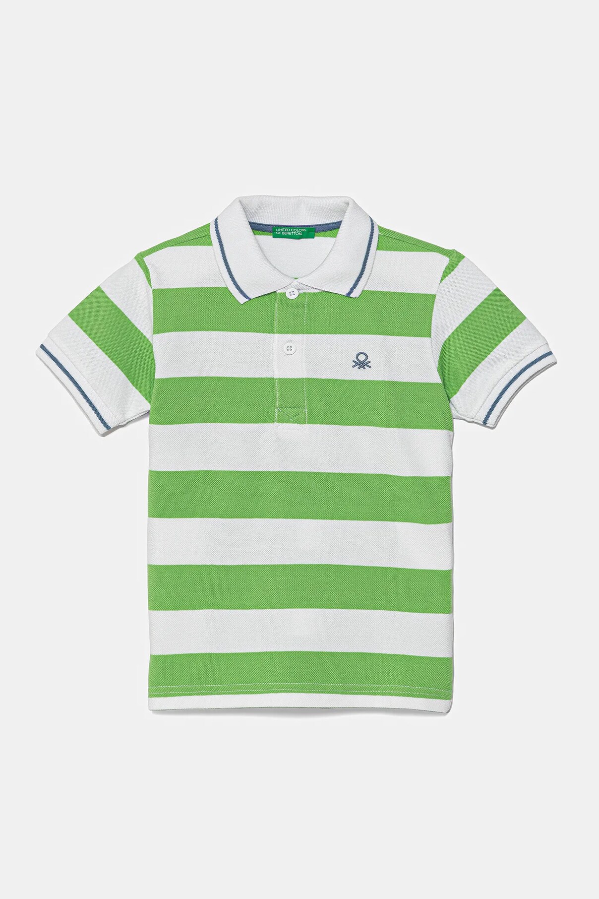 

Детская хлопковая рубашка-поло United Colors Of Benetton, зеленый