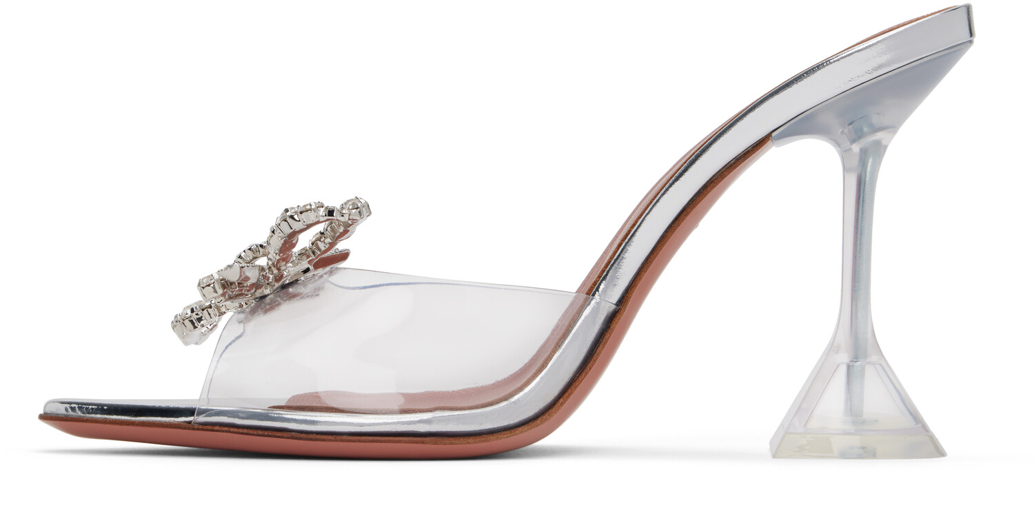 Босоножки на каблуке Rosie Glass Slipper Amina Muaddi, Transparent — фото 3