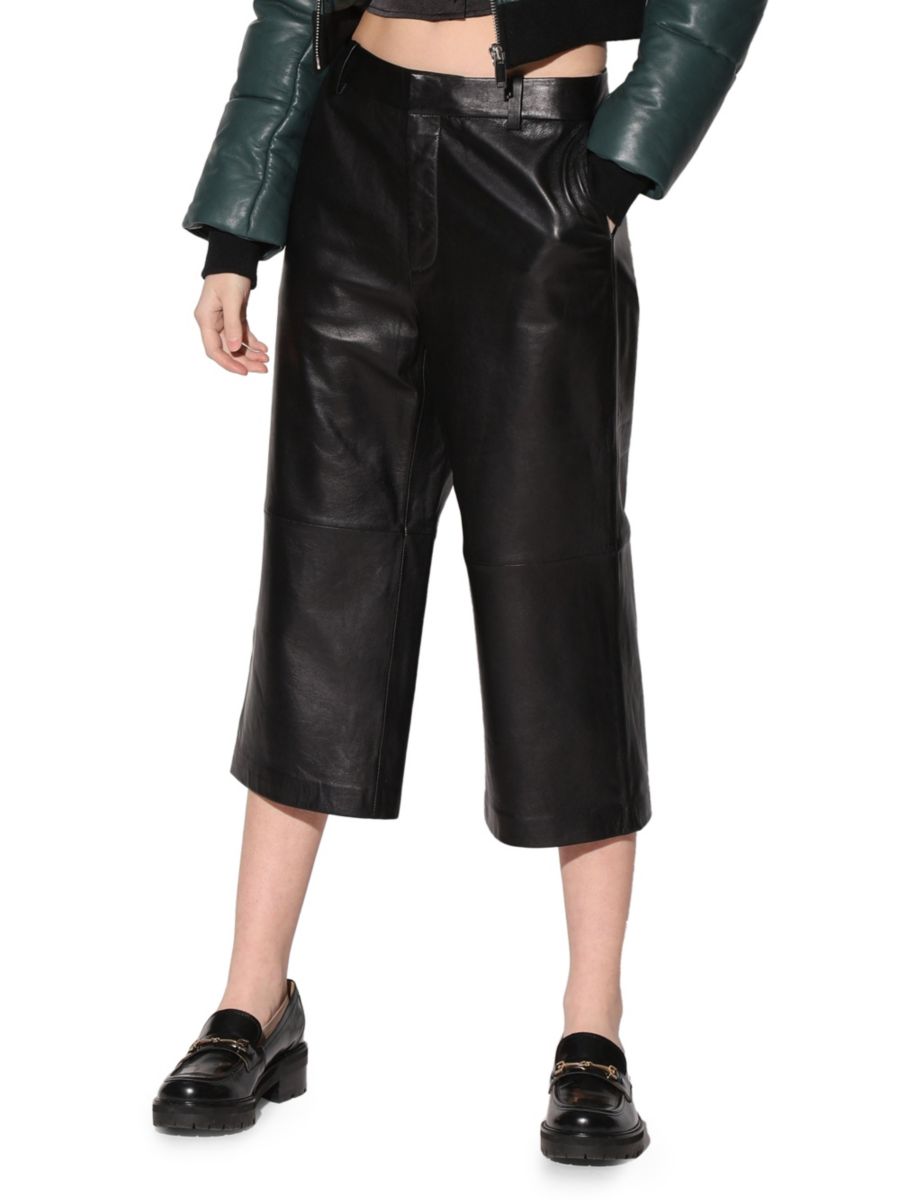 

Укороченные кожаные брюки Cooper Easy Fit Walter Baker, черный