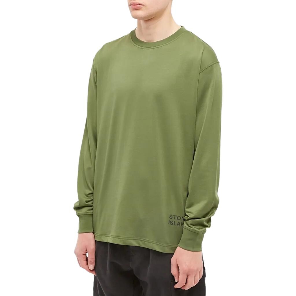 Футболка мужская оливково-зеленая Stone Island, оливково-зеленый — фото 4
