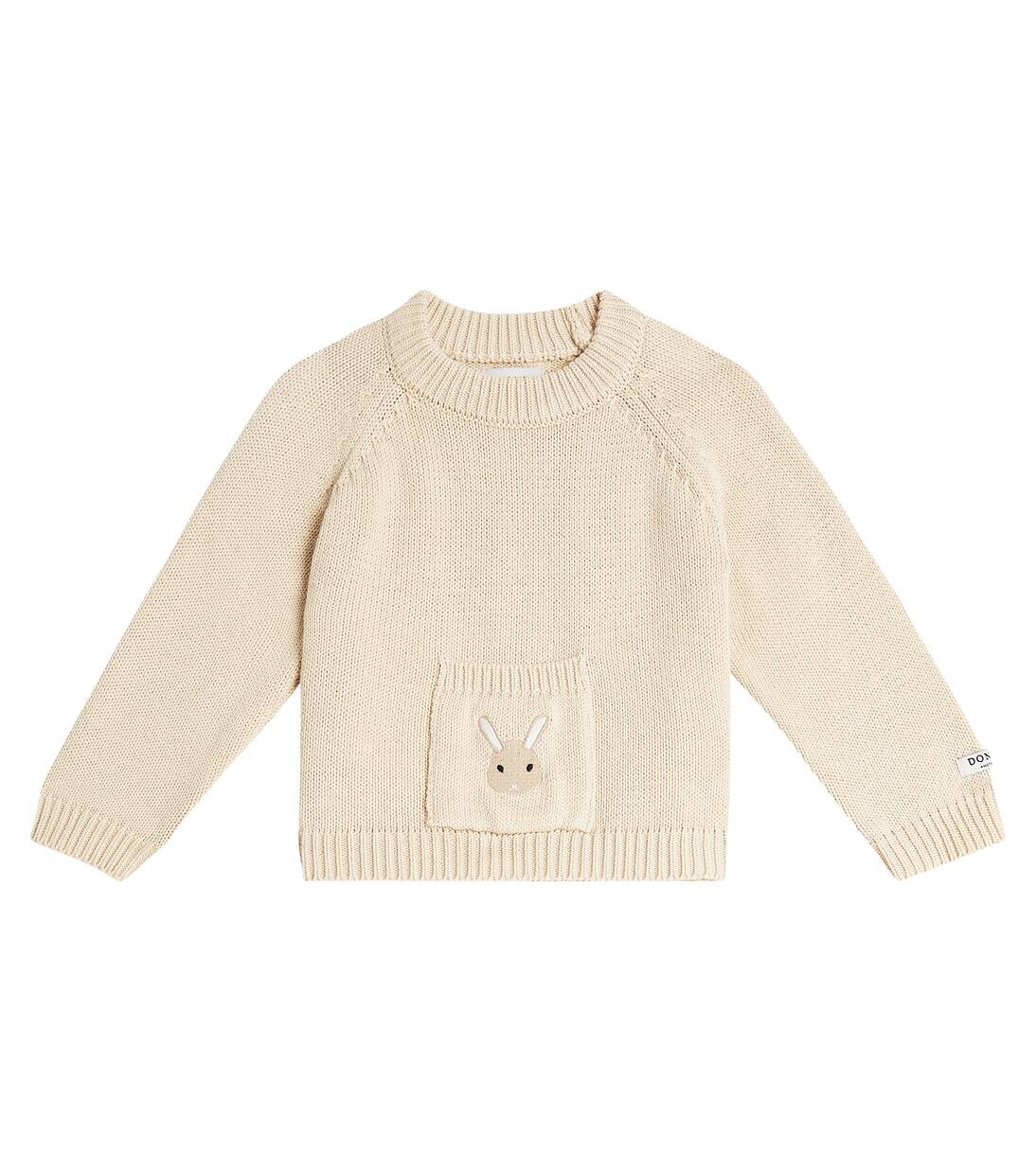

Хлопковый свитер с вышивкой Baby Loeke Donsje, цвет macaroon
