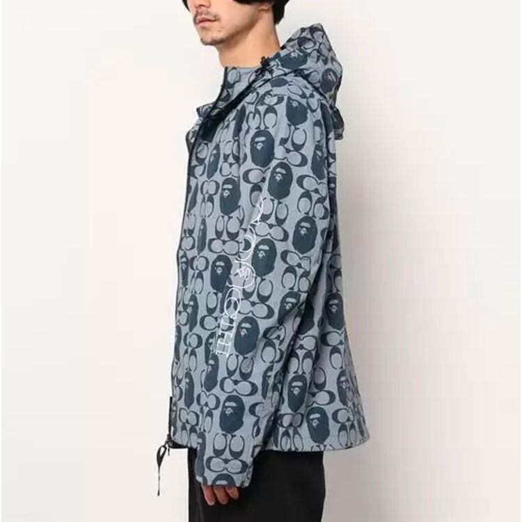 Мужская куртка Bape X Coach Collaboration темно-синего цвета A Bathing Ape, темно-синий — фото 4
