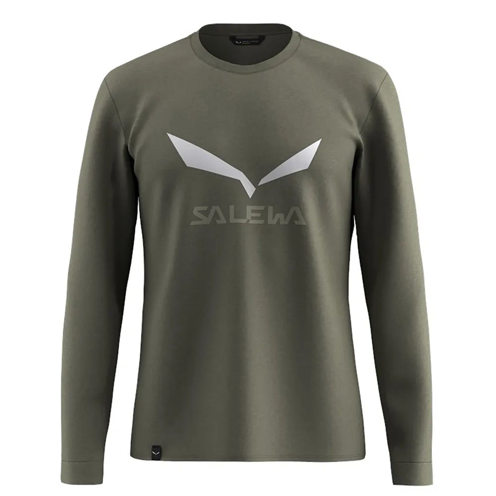 

Лонгслив Salewa Solidlogo Dry, зеленый