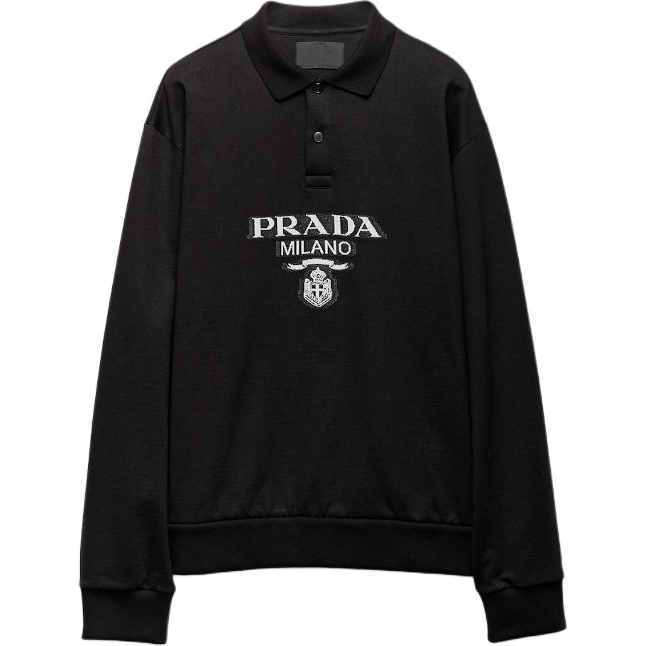 

PRADA Рубашка-поло мужская черная
