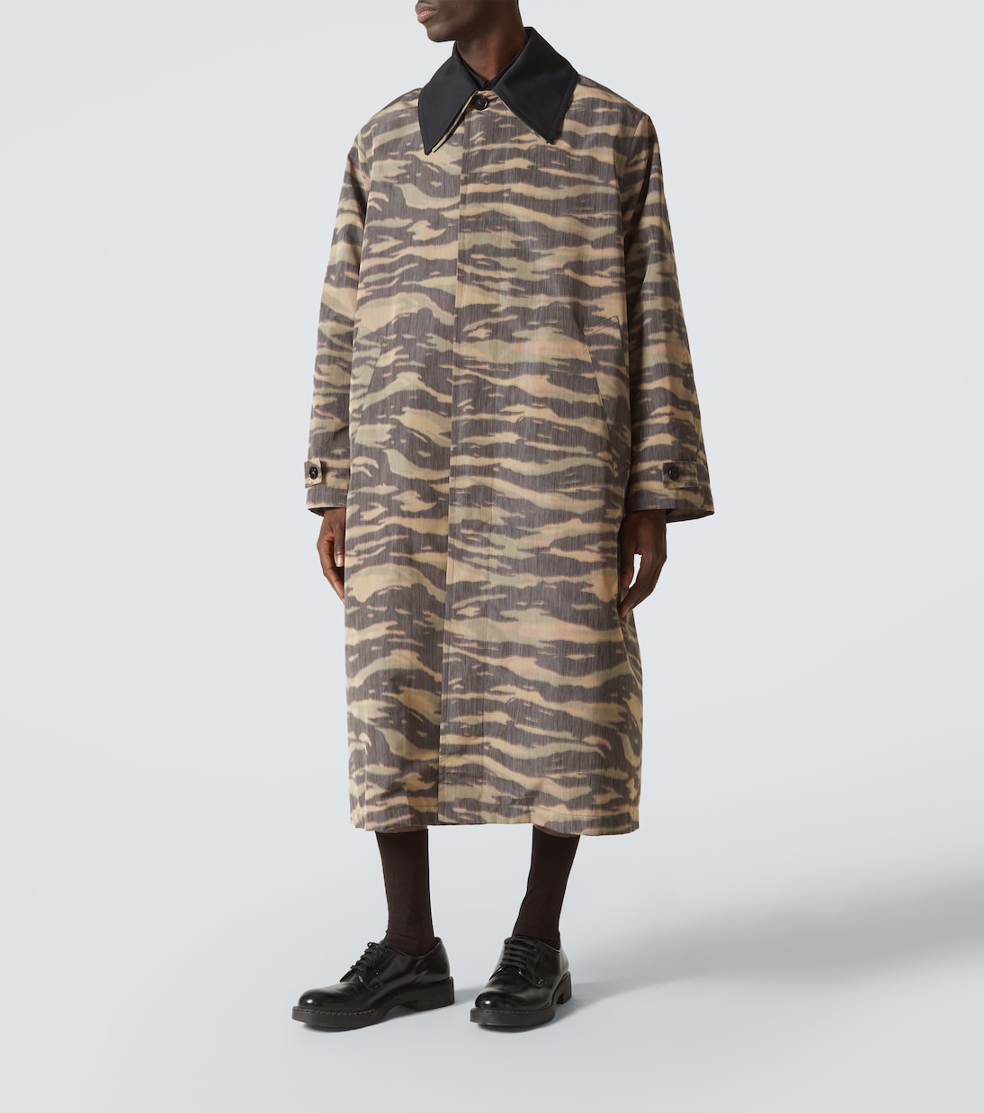 Крепдешиновое автомобильное пальто с камуфляжным принтом Jil Sander, Camouflage — фото 3