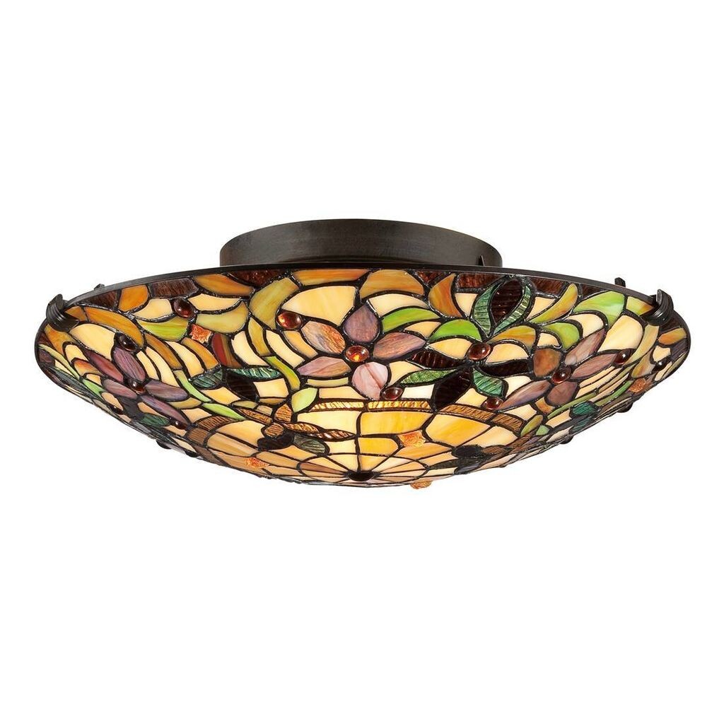 

Потолочный светильник Kami, винтажная бронза и стекло Тиффани. Elstead Lighting