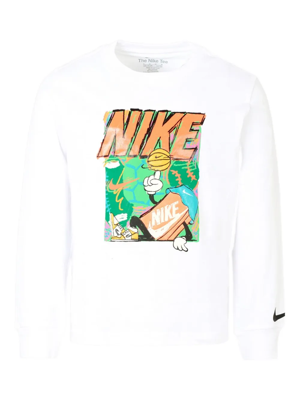 

Футболка с длинными рукавами и графическим принтом Nike Kids, белый
