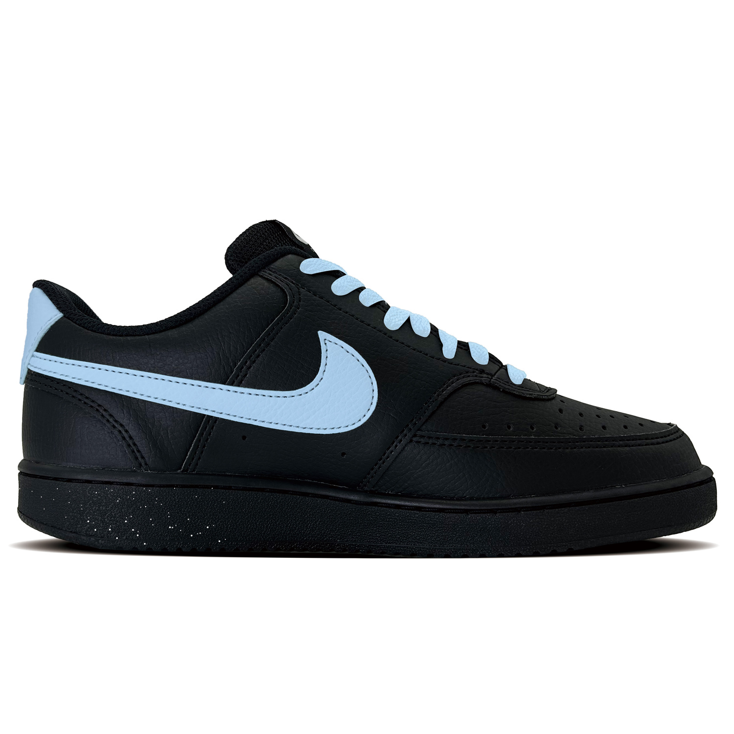 Court Vision 1 Blue Ice Night Tide устойчивые к истиранию низкие скейтборд кроссовки мужские Blue Nike, голубой — фото 3